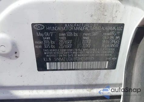 2018 Hyundai Santa Fe Sport 2.4L from USA, damaged, VIN 5NMZUDLB1JH058989